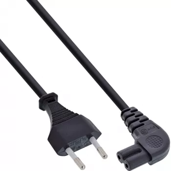 InLine Stromkabel, Euro-Stecker / Euro8-Stecker abgewinkelt, schwarz, 10 m