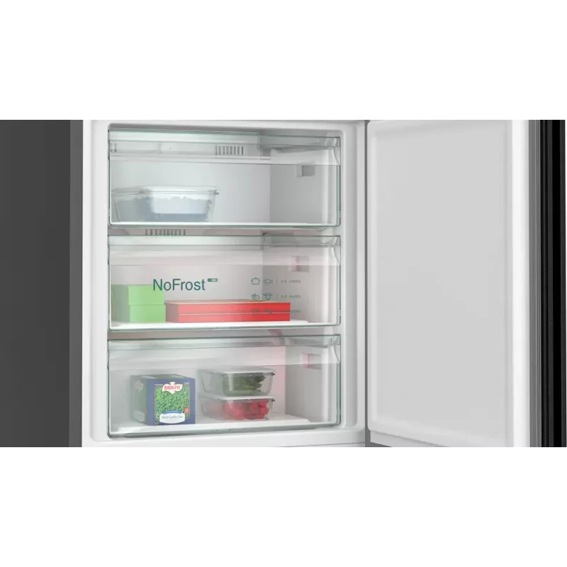 Siemens iQ500 KG49N4XAF Kühl-Gefrierkombination Freistehend 440 L Schwarz
