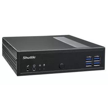 Shuttle XPC schlank Barebone DL40N, Intel N150, 1x DDR5, 2x LAN (2x 2,5Gbit), 2xCOM,1xHDMI,1xDP, 1x VGA, lüfterlos, 24/7 Dauerbetrieb