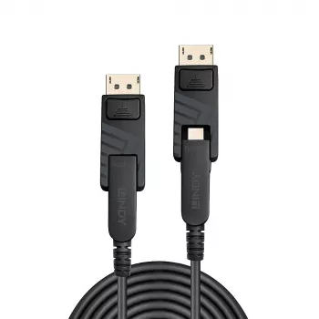 Lindy 30m Glasfaser-Hybrid-Mini-DisplayPort-1.4-Kabel mit abnehmbaren DP-Steckern