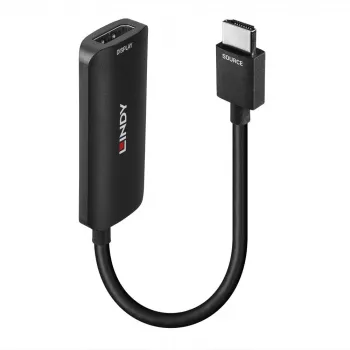 Lindy HDMI 8K60 auf DisplayPort 1.4 Konverter, 0,157 m, HDMI Typ A (Standard), DisplayPort, Stecker, Buchse, gerade