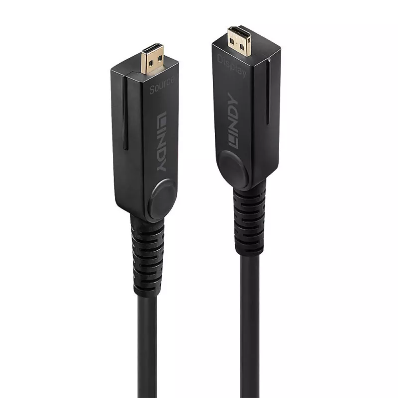 Lindy 40m Glasfaser-Hybrid-Mikro-HDMI-18G-Kabel mit abnehmbaren HDMI- und DVI-Anschlüssen