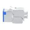 Intellinet Cat6a 10G geschirmter werkzeugloser schlank Keystone Jack, flach, blau, RJ-45, IDC, Buchse, Gold
