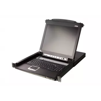 ATEN CL5708N Rack-Konsole 48,3 cm (19 Zoll) 1280 x 1024 Pixel Metall, Kunststoff Schwarz 1HE
