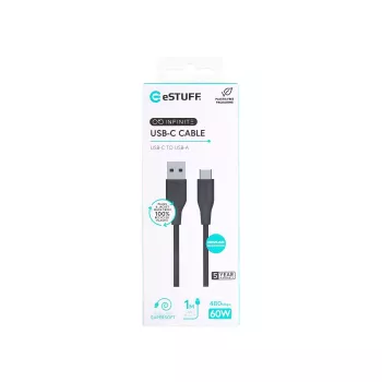 eSTUFF ES605180 USB-Kabel USB 2.0 1 m USB-C USB-A Schwarz