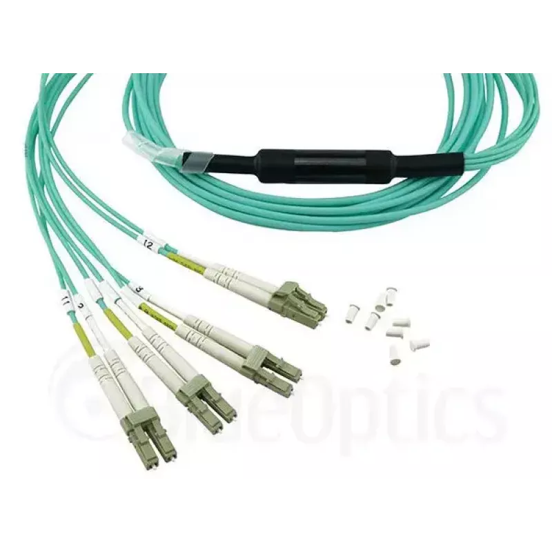 Glasfaserkabel BlueOptics OCTCABLE10M-SR 10 m OM3 MPO auf 4×LC Aqua