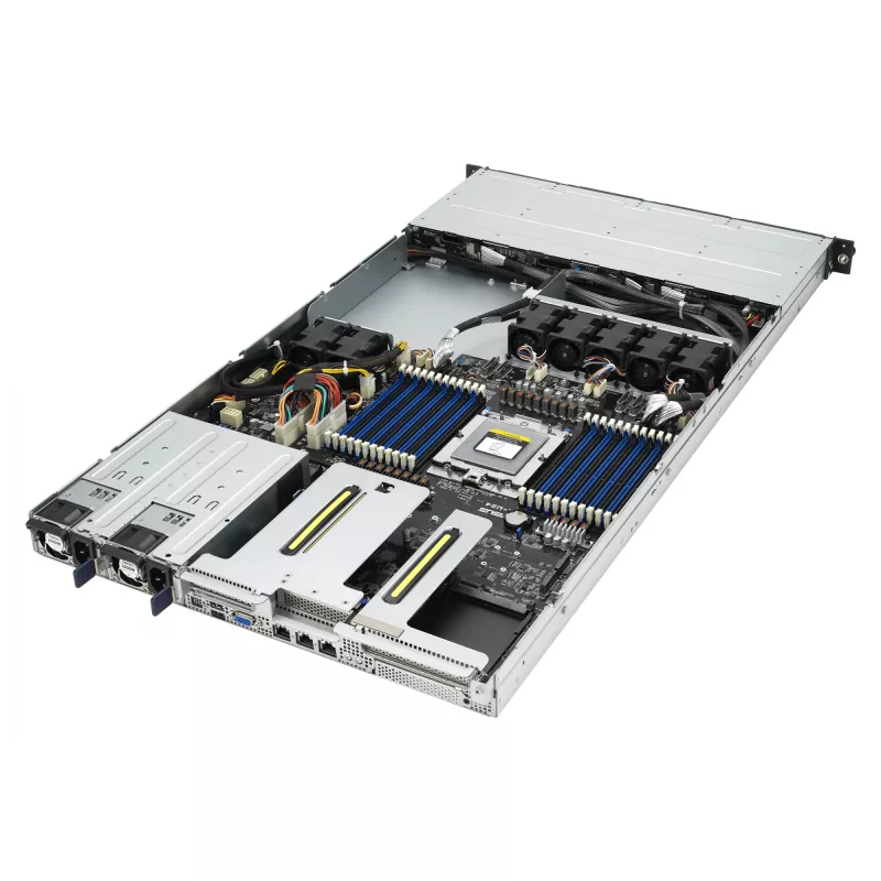 ASUS RS500A-E12-RS4U Socket SP5 Rack (1U) Schwarz, Silber