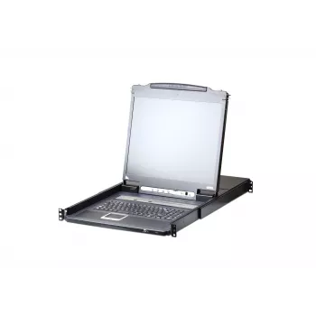 ATEN 8-Port 43,2 cm (17 Zoll) LCD KVM-Switch over IP (USB - PS/2 VGA) mit USB-Peripherieanschluss