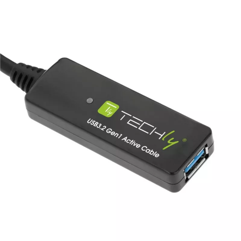 Techly ICUR30200G USB-Kabel USB 3.2 Gen 1 (3.1 Gen 1) 20 m USB A Schwarz