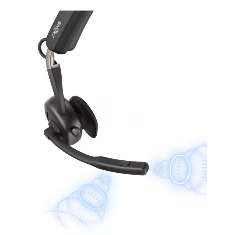 SHOKZ OpenMeet UC Kabelloses Bluetooth-Knochenleitungs-Videokonferenz-Headset mit USB-C-Adapter
