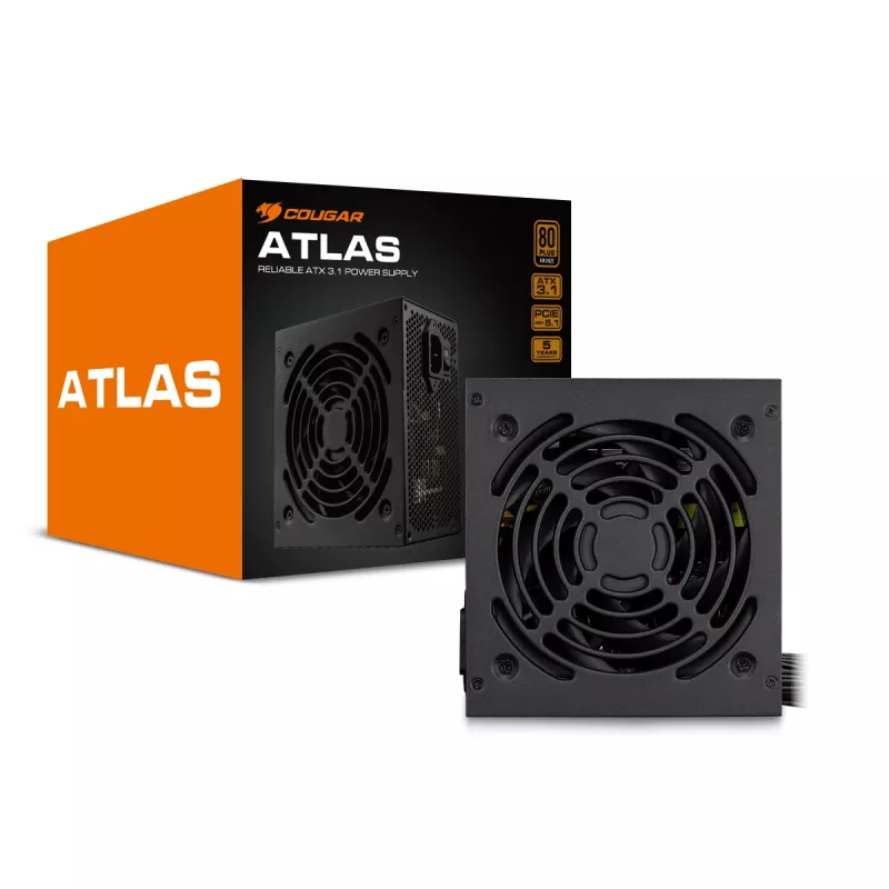 Netzteil Cougar ATLAS 650W ATX3.1 80 PLUS Bronze, 24-Pin-ATX, 120-mm-Lüfter, schwarz