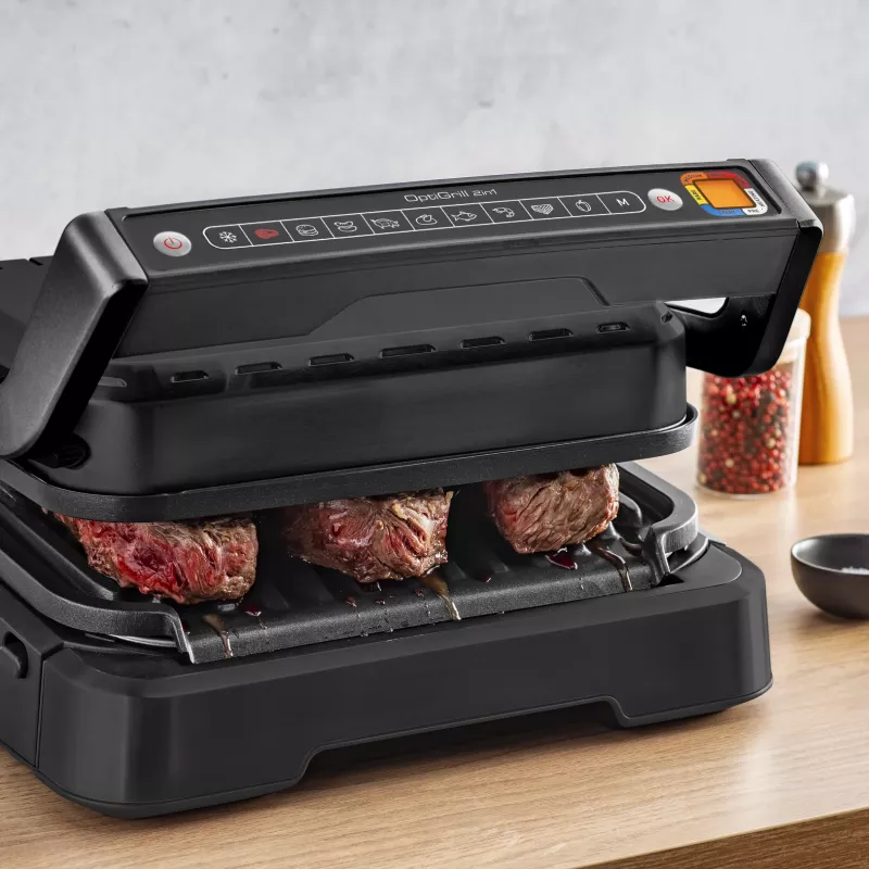 Kontaktgrill Tefal OptiGrill 2in1 GC7728 2100W Schwarz