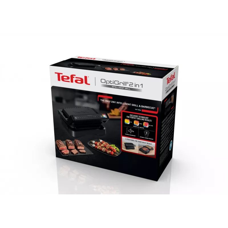 Kontaktgrill Tefal OptiGrill 2in1 GC7728 2100W Schwarz