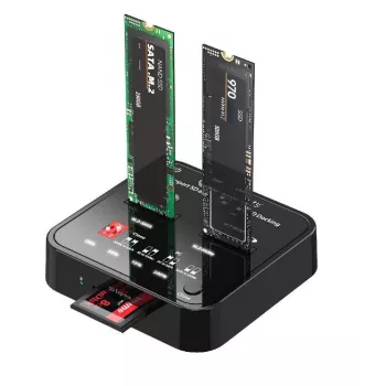 Media Duplicator CoreParts MS-CLONER-M2-SD Schwarz USB Type-C M.2