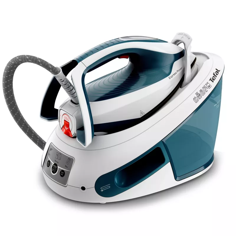 Tefal Express Power SV8111 1,8 l Durilium AirGlide Autoclean-Bügelsohle Blau, Weiß