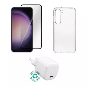 Schutz-Ladegerät-Abdeckglas eSTUFF für Samsung Galaxy S25 — Braun