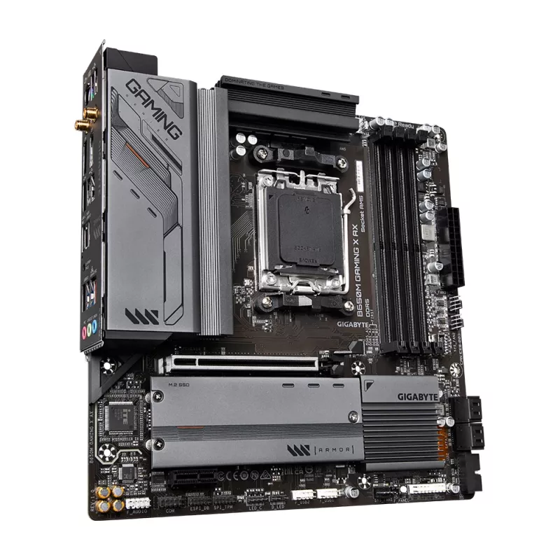 Motherboard GIGABYTE B650M GAMING X AX — AMD B650, Sockel AM5, Micro ATX, DDR5, 4 DIMM, 2x M.2, Wi‑Fi 6E, 2.5GbE