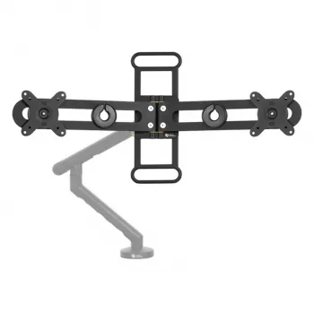 BakkerElkhuizen BE Universal Crossbar, 8 kg, 43,2 cm (17 Zoll), 88,9 cm (35 Zoll), 100 x 100 mm, Höhenverstellung, Schwarz