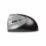 BakkerElkhuizen Handshake Maus Left, Linkshänder, Vertikales Design, Optisch, RF Wireless + Bluetooth + USB Type-C, 6400 DPI, Schwarz, Grau