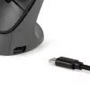 BakkerElkhuizen PRF Pro Maus Rechts, Rechtshänder, Vertikales Design, Optisch, RF Wireless + Bluetooth + USB Typ-C, 2400 DPI, Schwarz, Grau