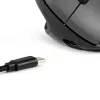 BakkerElkhuizen MidWay Maus Links, Linkshänder, Vertikales Design, Optisch, RF Wireless + Bluetooth + USB Typ-C, 2400 DPI, Grau, Schwarz