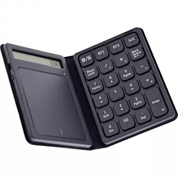 InLine 55379G Bluetooth-Ziffernblock mit Touchpad und Display, faltbar, Schwarz