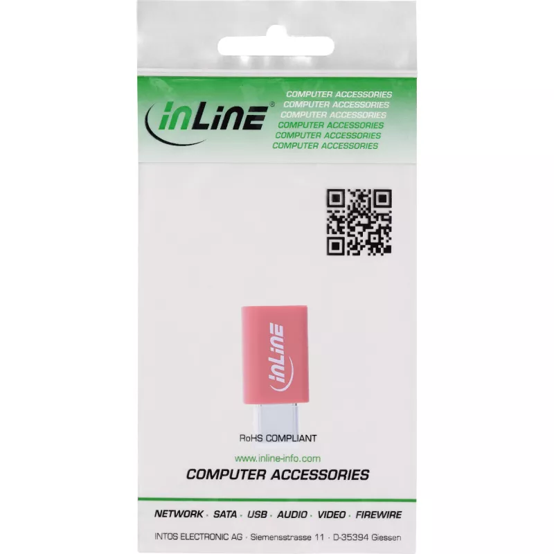 InLine 31650 USB-Datenblocker, USB-C Stecker auf USB-C Buchse, bis 240 W PD