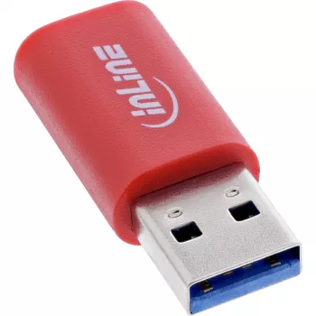 InLine 31652 USB-Datenblocker, USB-A Stecker auf USB-C Buchse, 5 V 1,5 A