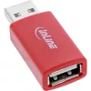 InLine 31653 USB-Datenblocker, USB-A Stecker auf USB-A Buchse, 5 V 1,5 A