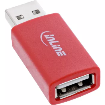 InLine 31653 USB-Datenblocker, USB-A Stecker auf USB-A Buchse, 5 V 1,5 A