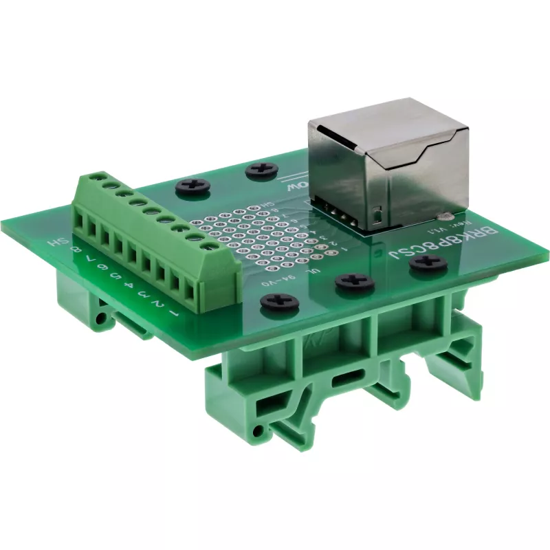 InLine 92505B RJ45-Buchse Klemmenblock, gerade, DIN-Schiene