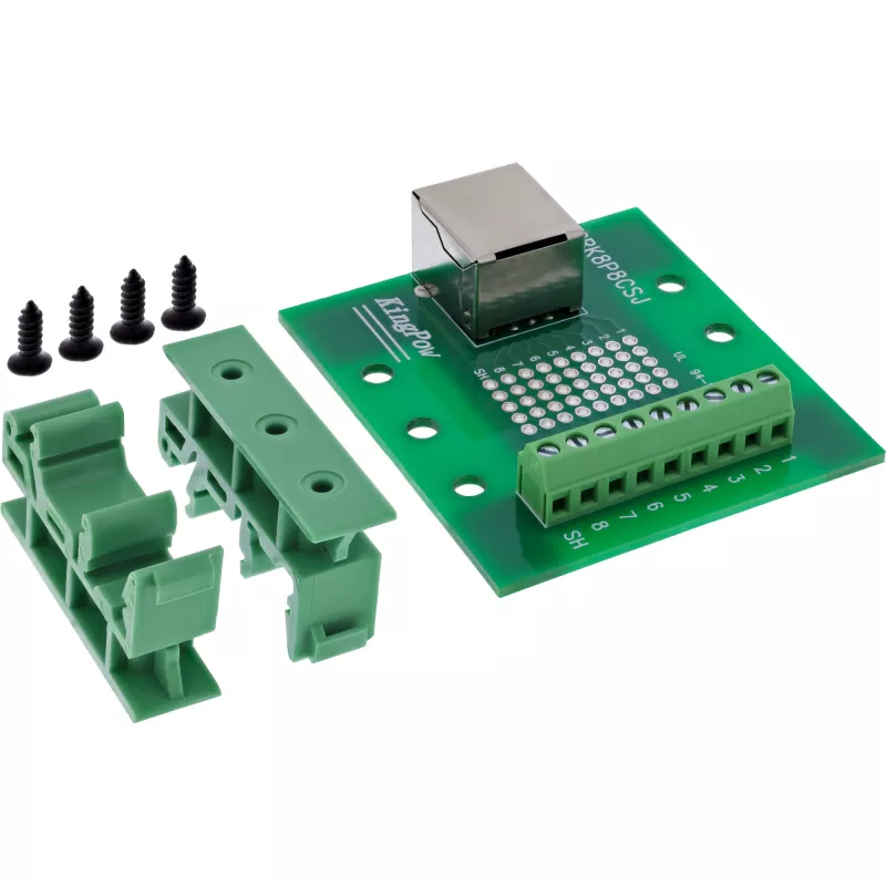 InLine 92505B RJ45-Buchse Klemmenblock, gerade, DIN-Schiene