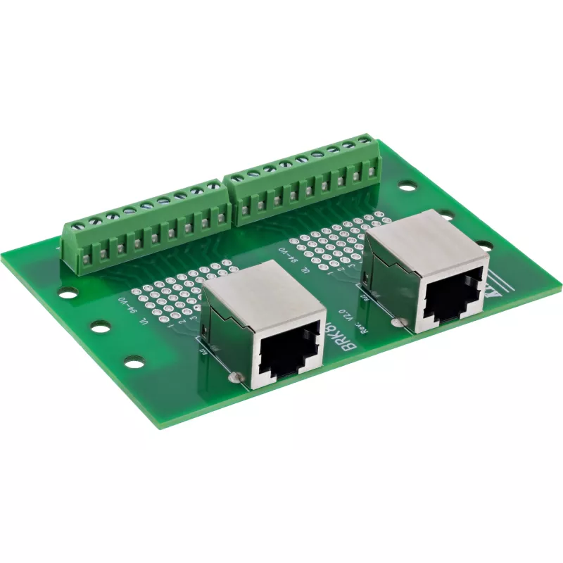 InLine 92505C Doppel-RJ45-Buchse Klemmenblock, gerade, DIN-Schiene