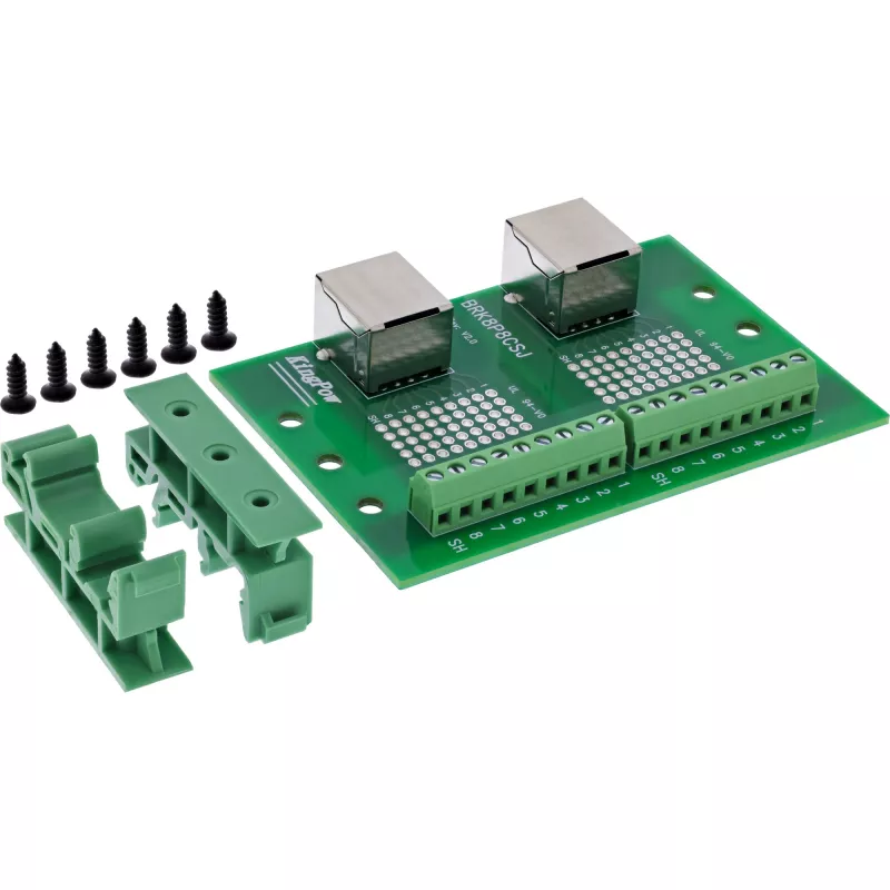 InLine 92505C Doppel-RJ45-Buchse Klemmenblock, gerade, DIN-Schiene