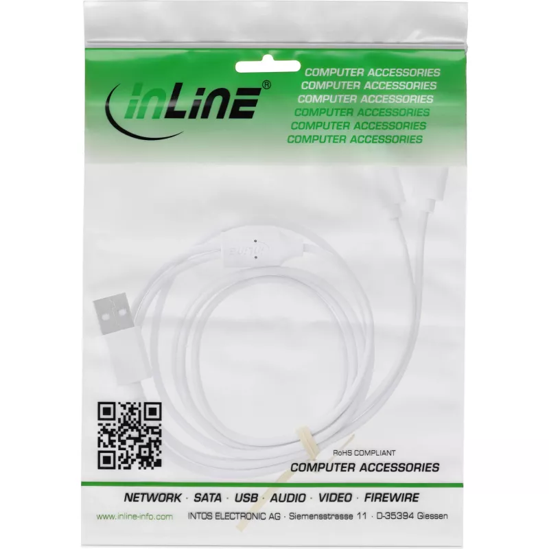 InLine 35126W USB-Kabel USB 2.0 0,5 m USB A 2 x USB C Weiß