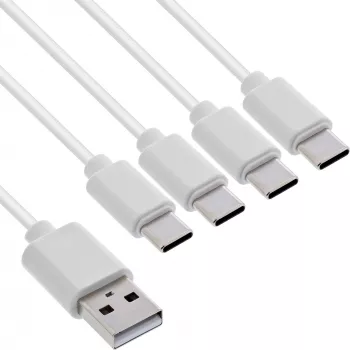 InLine 35146W USB-Kabel USB 2.0 0,5 m USB A 4 x USB-C Weiß