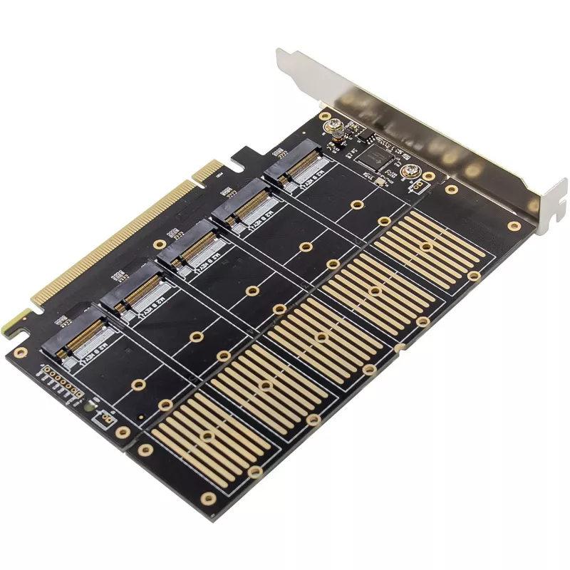 InLine 76619G Schnittstellenkarte, PCIe x16 auf 5x M.2 Key B SATA, inkl. Low-Profile-Blende