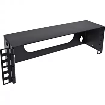 InLine 10-Zoll-Mini-Rack zur Wandmontage, 2U, 7,6 cm Tiefe, Schwarz