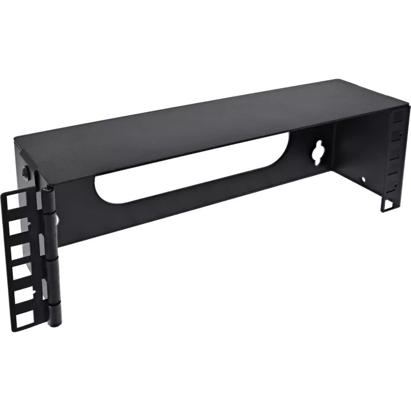 InLine 10-Zoll-Mini-Rack zur Wandmontage, 2U, 7,6 cm Tiefe, Schwarz