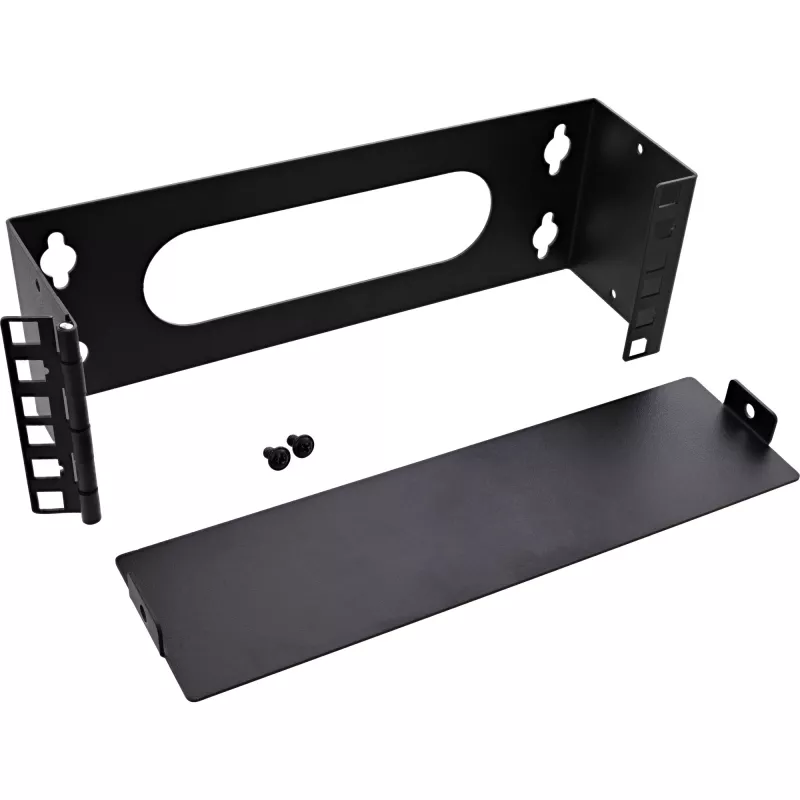 InLine 10-Zoll-Mini-Rack zur Wandmontage, 2U, 7,6 cm Tiefe, Schwarz