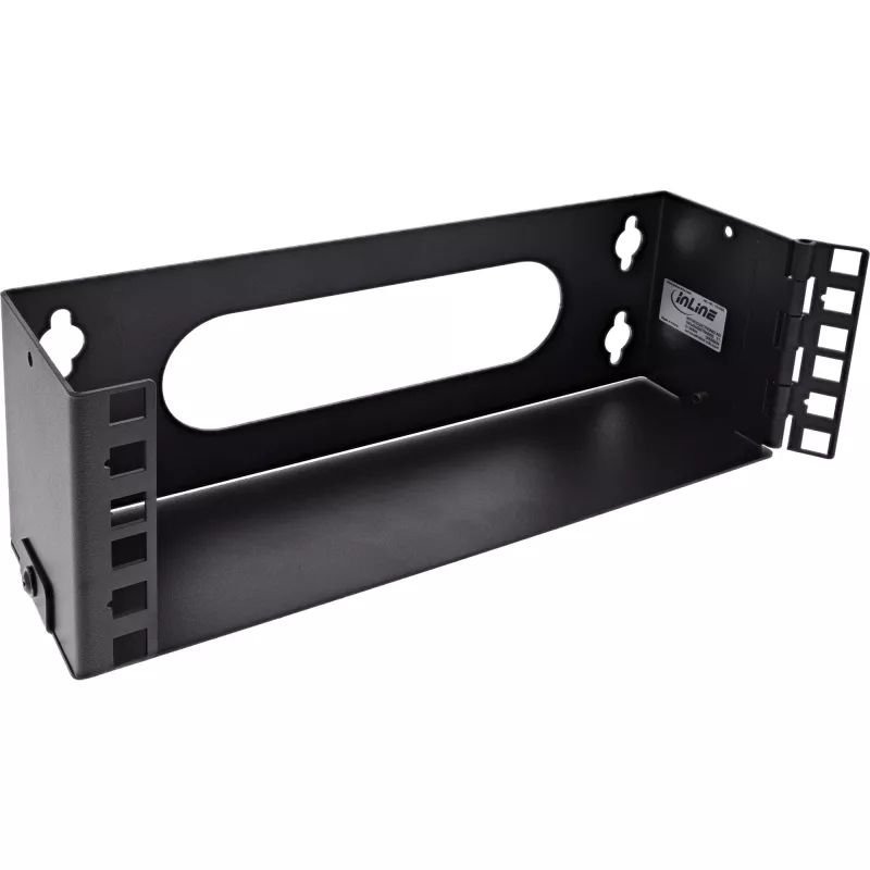 InLine 10-Zoll-Mini-Rack zur Wandmontage, 2U, 7,6 cm Tiefe, Schwarz