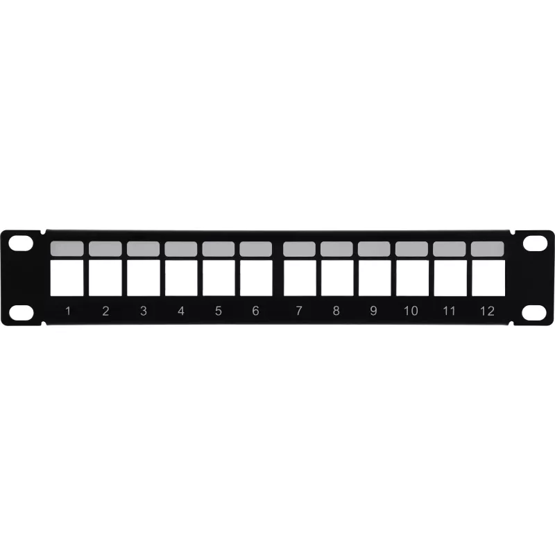 InLine 10112A 10-Zoll Leerpanel, 12-fach für Keystone-Module, 1HE, schwarz