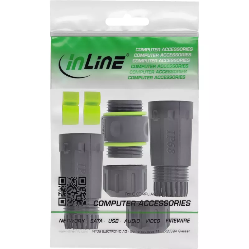 InLine 69927B LWL-Kupplung LC, IP68, 2x2 LC-Buchse, Outdoor, M20