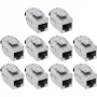 InLine 76202V Keystone RJ45 Buchse schlank, SNAP-In, Cat.6A, integrierter Kabelbinder, 10 Stück