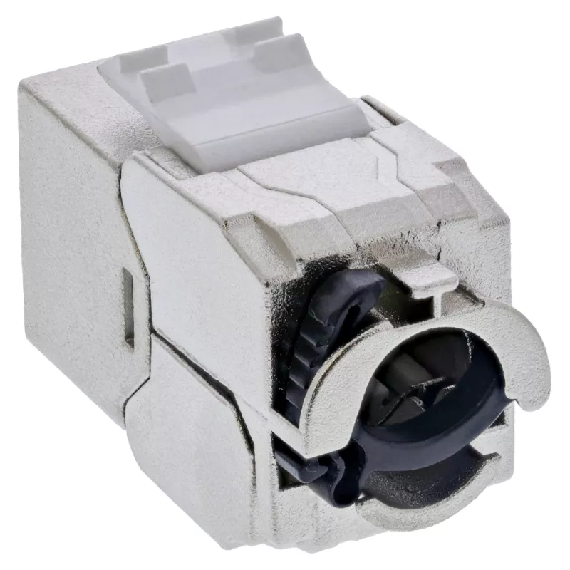 InLine 76202V Keystone RJ45 Buchse schlank, SNAP-In, Cat.6A, integrierter Kabelbinder, 10 Stück