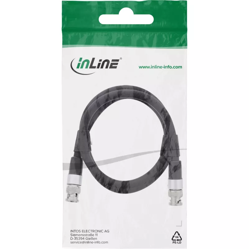 InLine BNC Videokabel, 12G-SDI, 4K60Hz, 75 Ohm, 1 m, 10801S