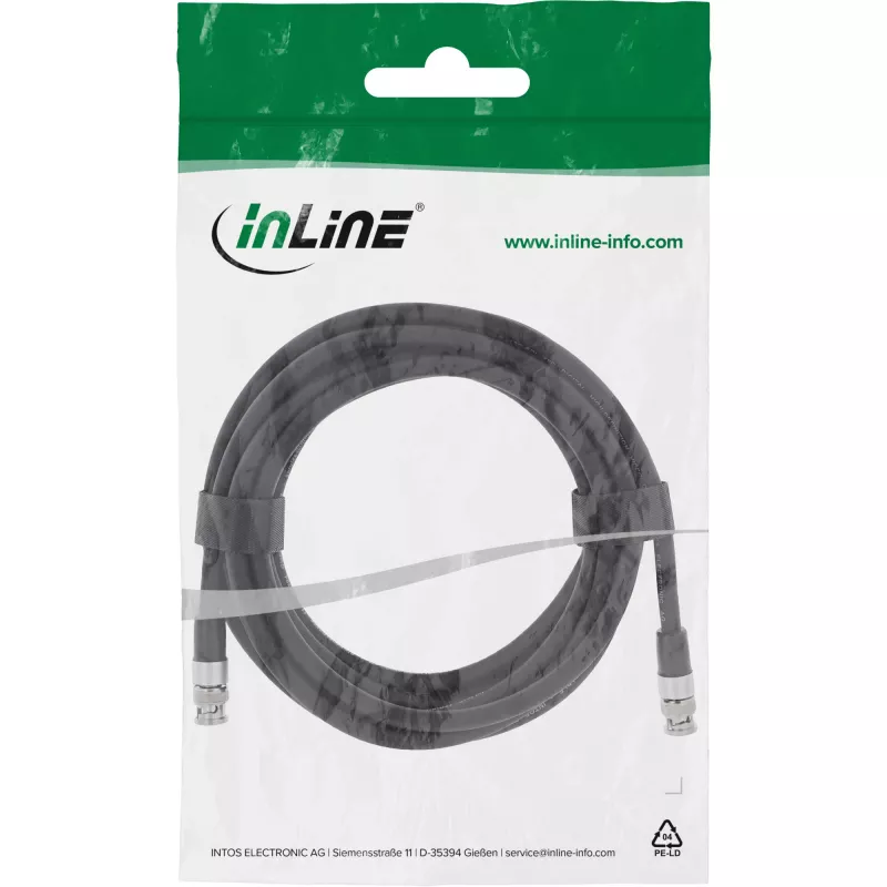 InLine BNC Videokabel, 12G-SDI, 4K60Hz, 75 Ohm, 3 m, 10803S