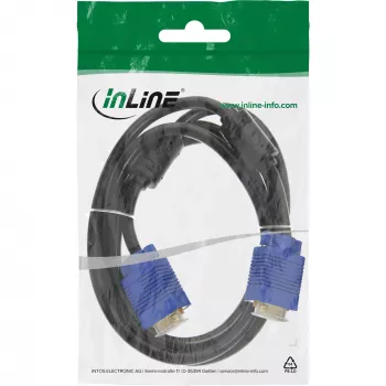InLine 17715T S-VGA-Kabel, 15-Pin-HD-Stecker/Stecker, schwarz, 1,5 m