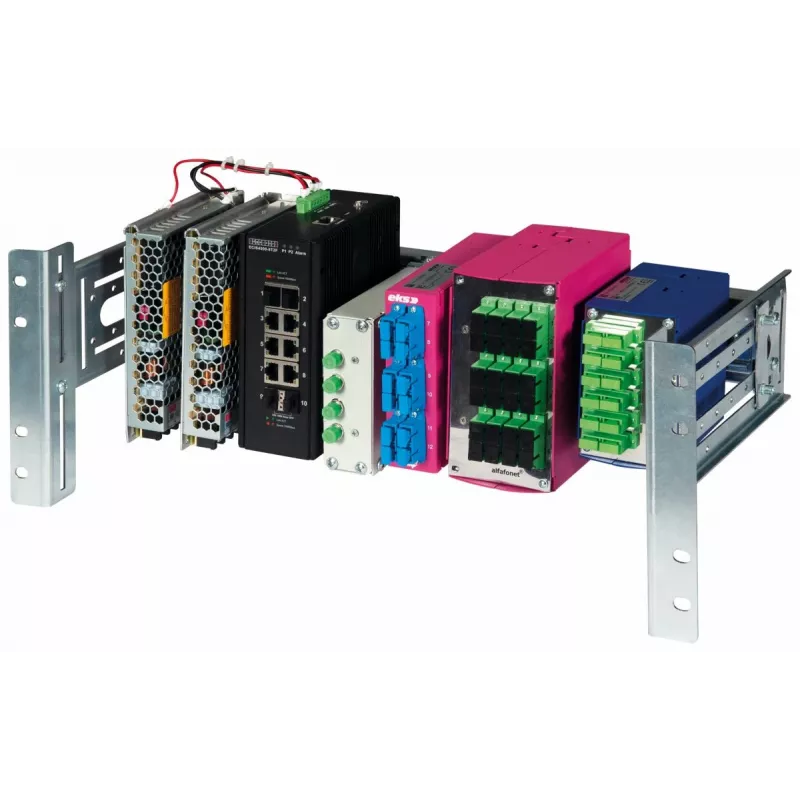 Equip EZR-DIN-4 19-Zoll-Hutschienenmodul 2U, RAL 7035