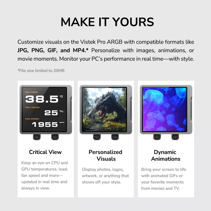 All-in-One-CPU-Flüssigkeitskühler Cougar Poseidon Vistek Pro 360 – 120 mm Lüfter, ARGB, Weiß